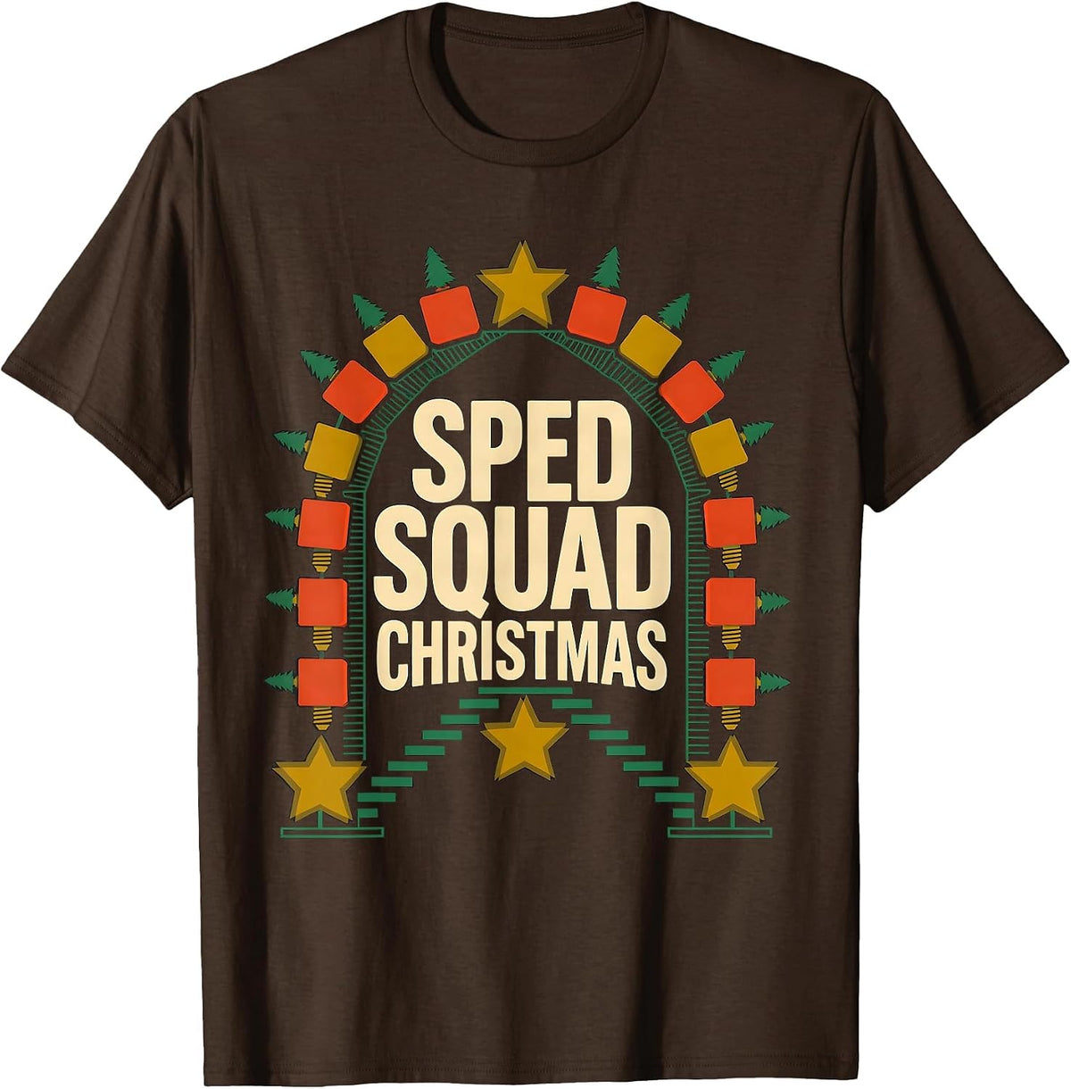 SPED Squad Christmas Funny Teacher Christmas Squad Holiday T-Shirt - Brown