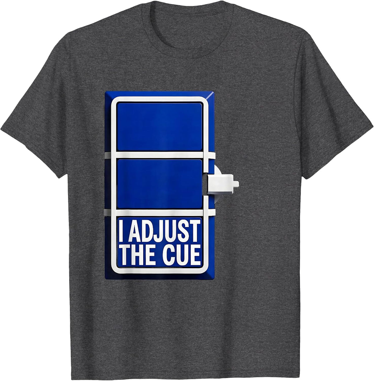 Men's I Adjust The Cue Swiss International Special Education T-Shirt - Dark Heather Grey