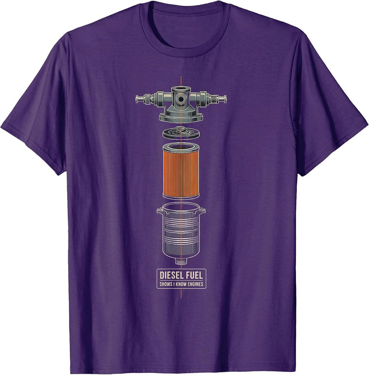 Diesel Fuel Shows I Know Engines Funny Diesel Mechanic Gift T-Shirt - Purple