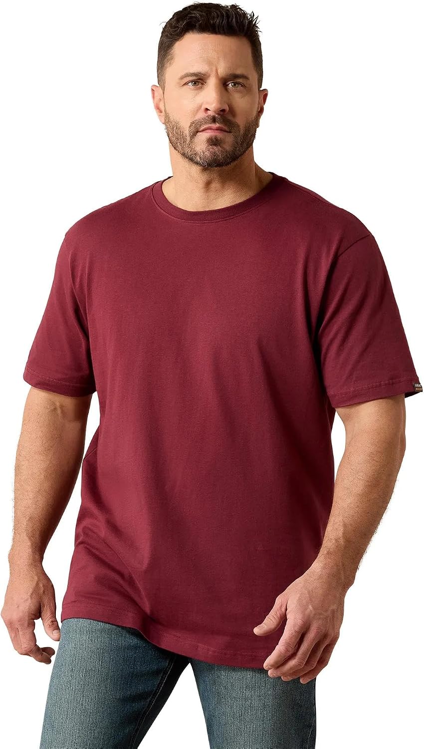 Ariat Men's Rebar Cotton Strong Standard T-Shirt - Burgundy