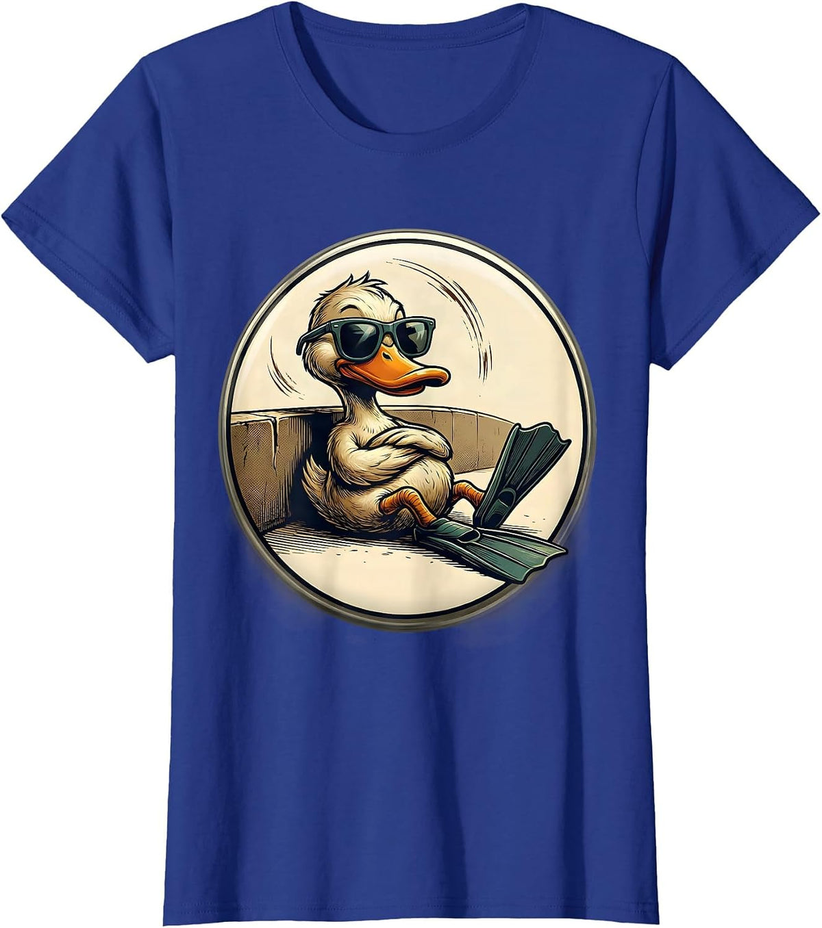 Women's Duck Sunglasses Humor Novelty Gift T-Shirt - Royal Blue