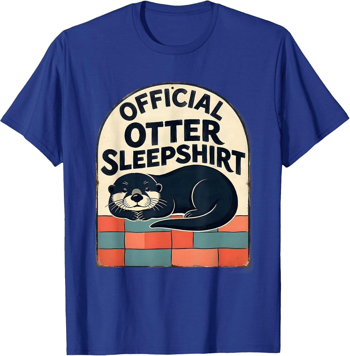 Men's Official Otter Sleepshirt Funny Animal Lover Cozy Nightwear T-Shirt - Royal Blue
