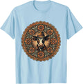 Men's Shadowed Cowgirl Hat Brim Graphic T-Shirt - Baby Blue