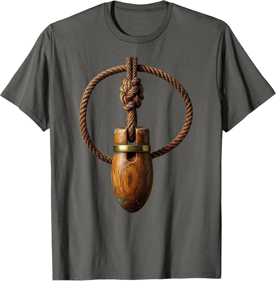 Duck Call Lanyard Knot Hunting Graphic T-Shirt - Asphalt Grey