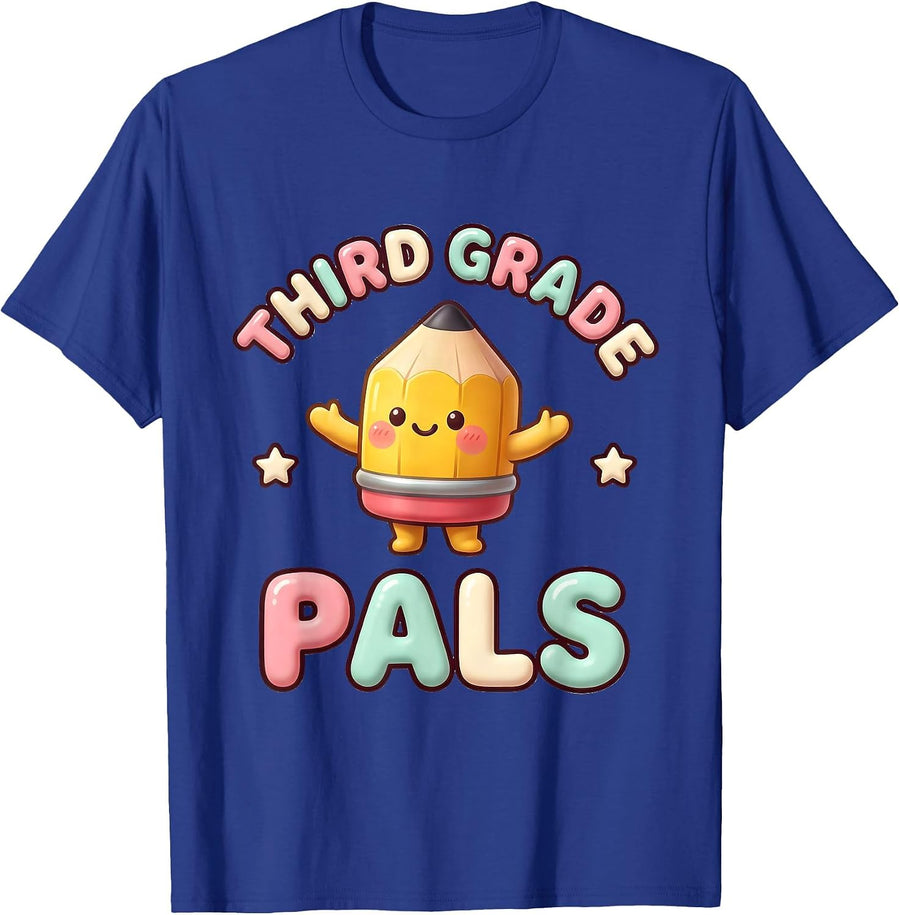 Third Grade Pals Cute Kawaii Back To School Teacher Student T-Shirt - Royal Blue