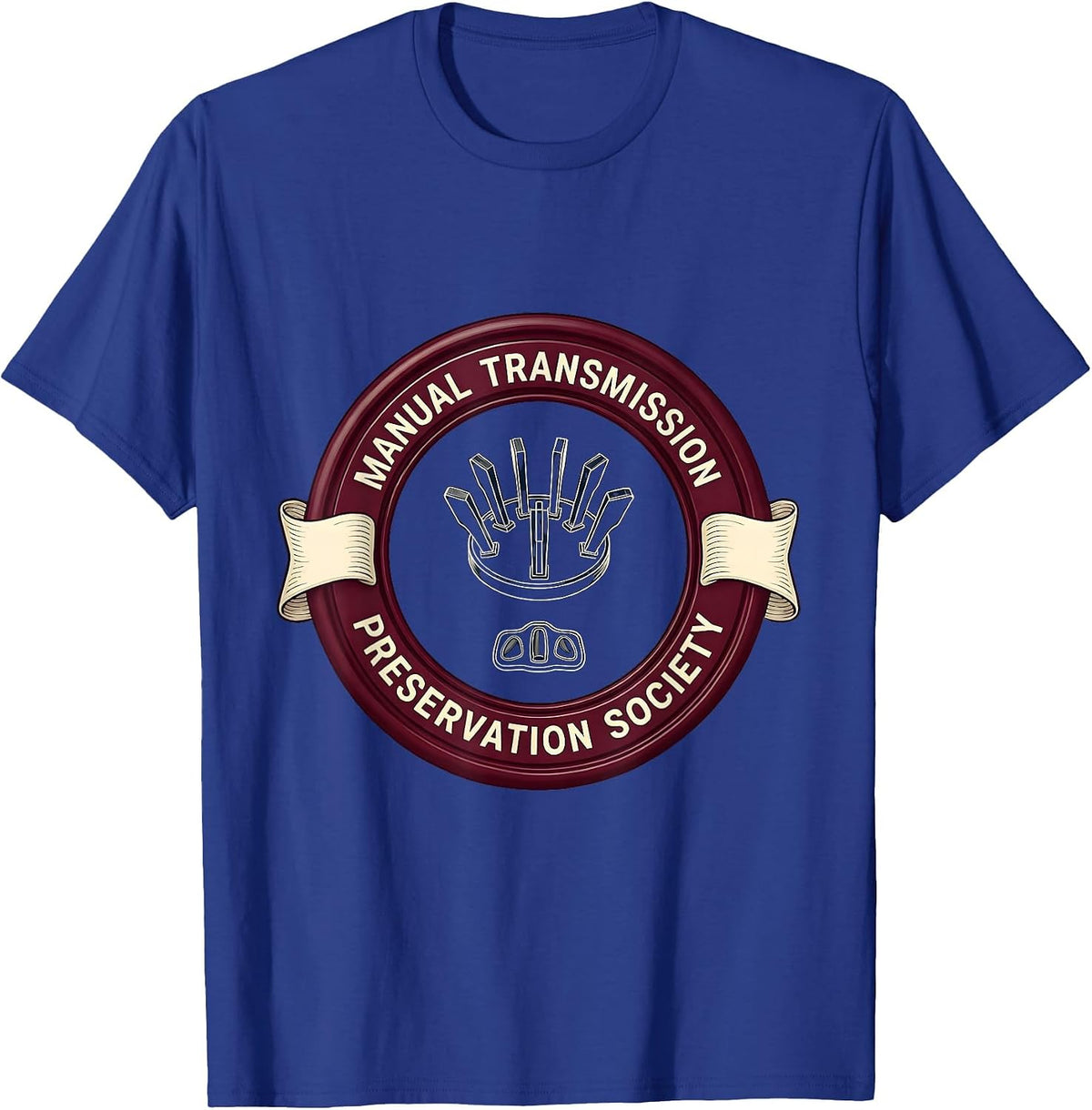 Manual Transmission Preservation Society Emblem T-Shirt - Royal Blue