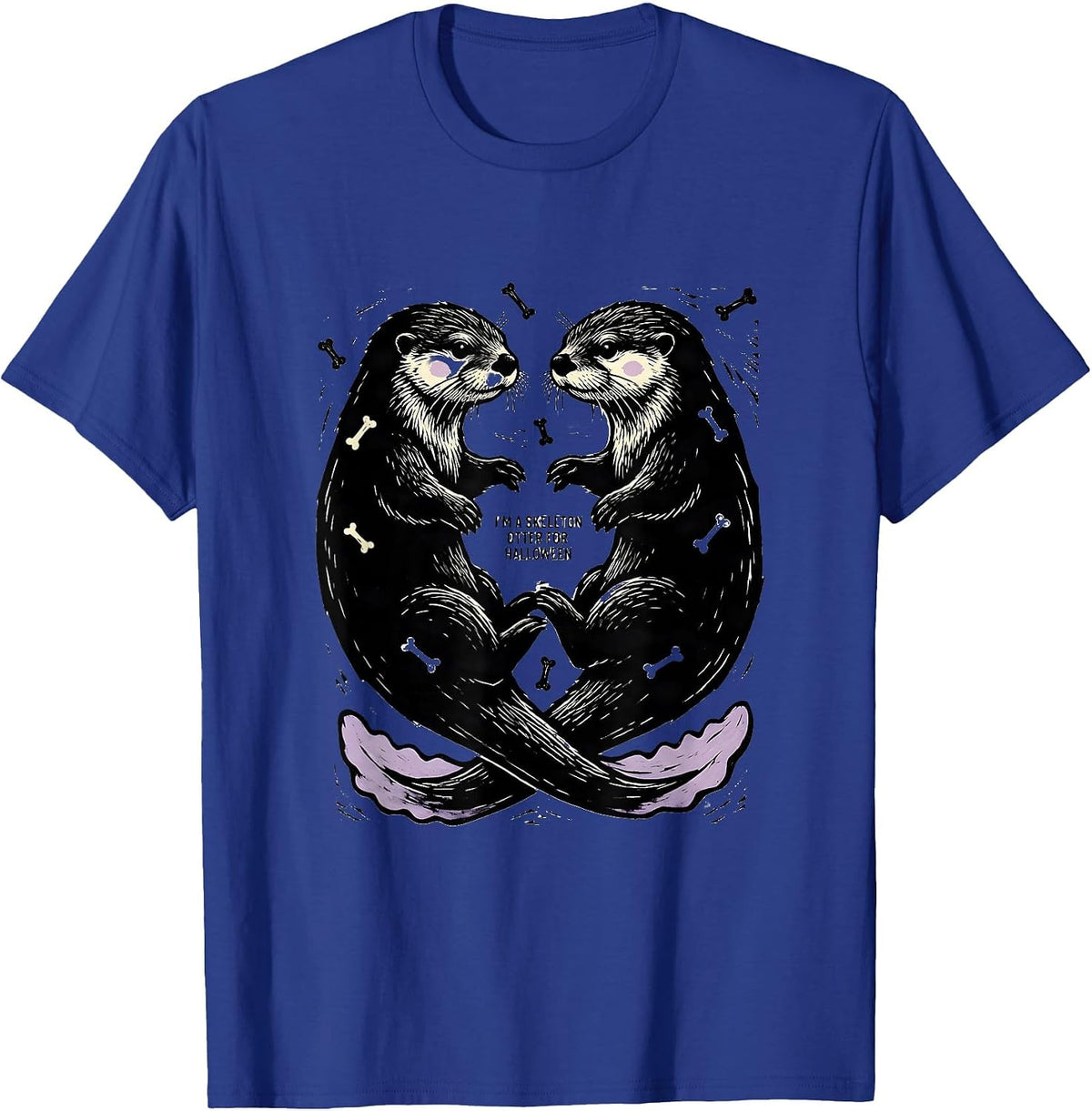 Men's I'm A Skeleton Otter For Halloween Kawaii Pastel-Goth T-Shirt - Royal Blue