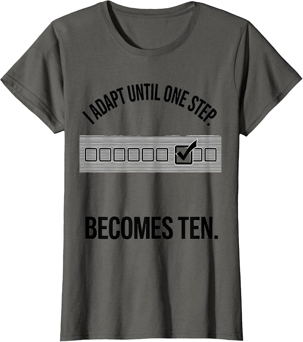 Women's I Adapt Until One Step Becomes Ten Line Art SPED Teacher T-Shirt - Asphalt Grey