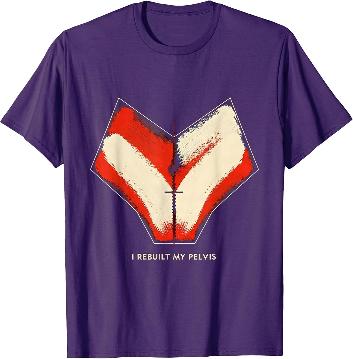 Men's I Rebuilt My Pelvis Funny Surgery Recovery Injury Humor T-Shirt - Purple