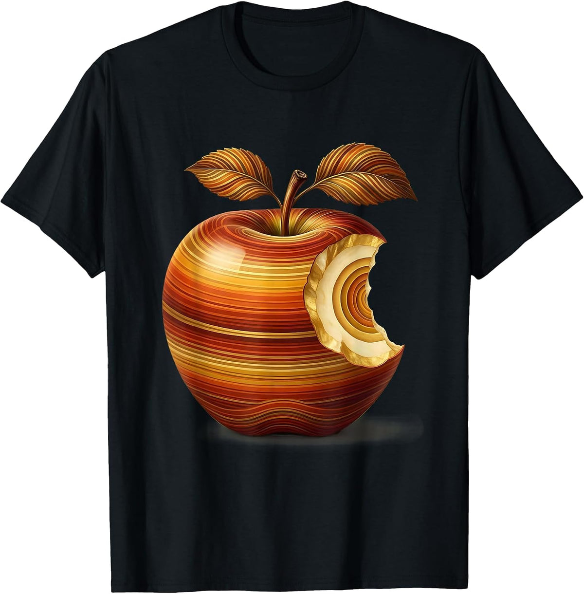 Men's Third Grade Teacher Giant Red Apple Illustration T-Shirt - Black