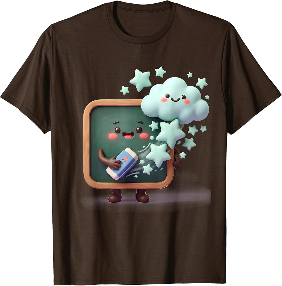 Men's Elementary Teacher Chalkboard Star Dust Graphic T-Shirt - Brown