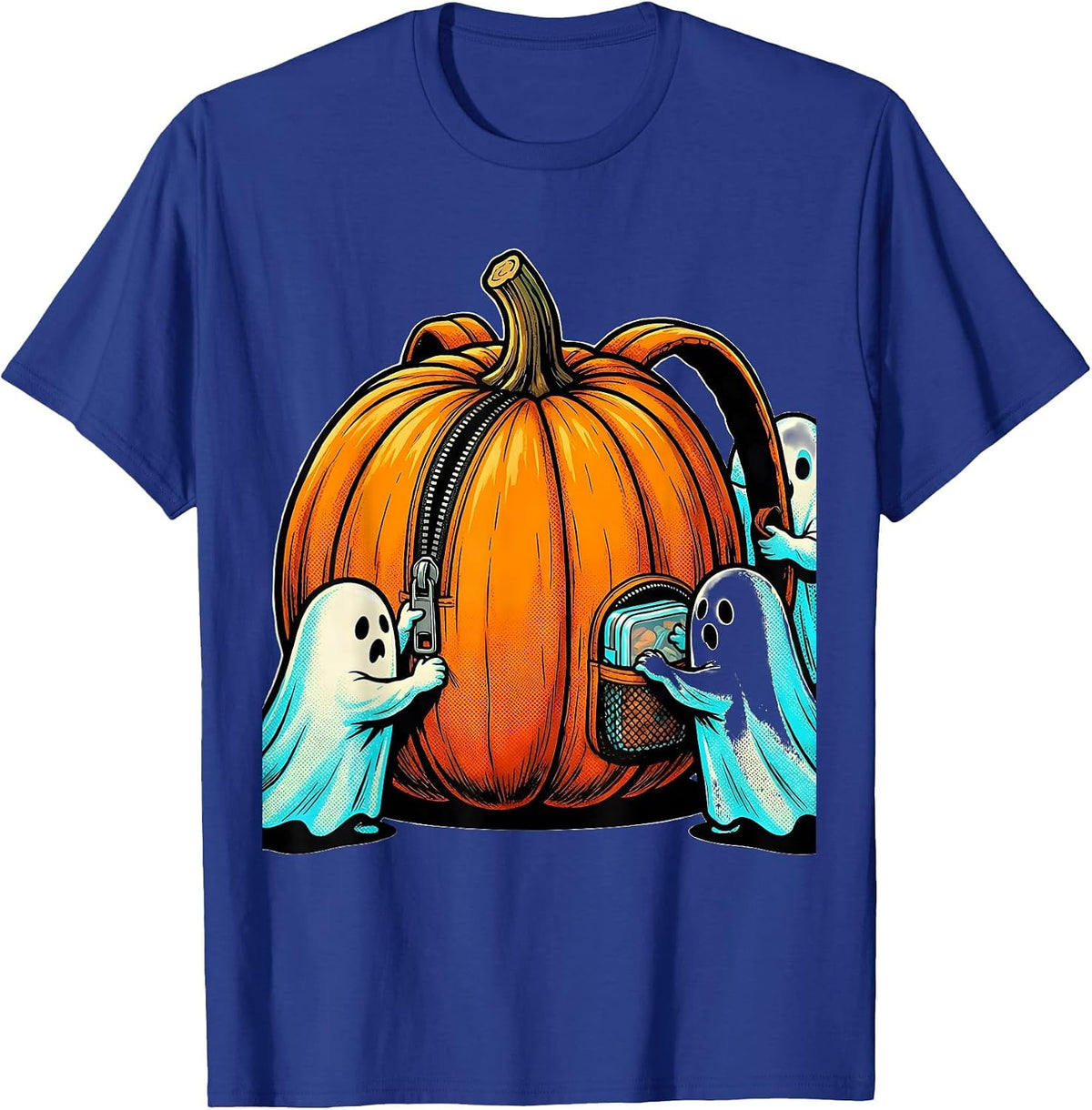 Men's Friendly Ghost Therapy Squad Occupational Therapy Halloween T-Shirt - Royal Blue