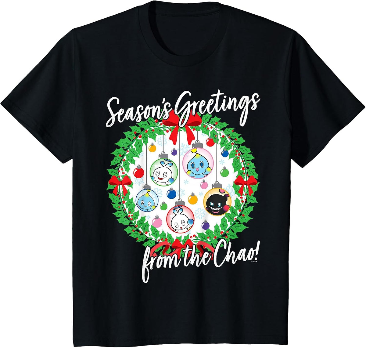 Sonic the Hedgehog - Season's Greetings from the Chao T-Shirt - Black