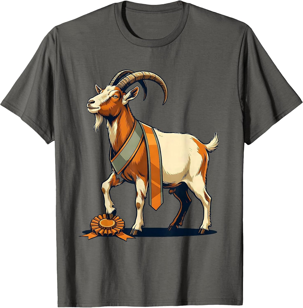 Proud Goat Champion Humor Sports Fan Gift T-Shirt - Asphalt Grey