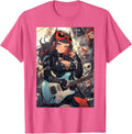 Vibrant and Dynamic Anime, Comic, and Punk Rock Art T-Shirt - Pink Heather