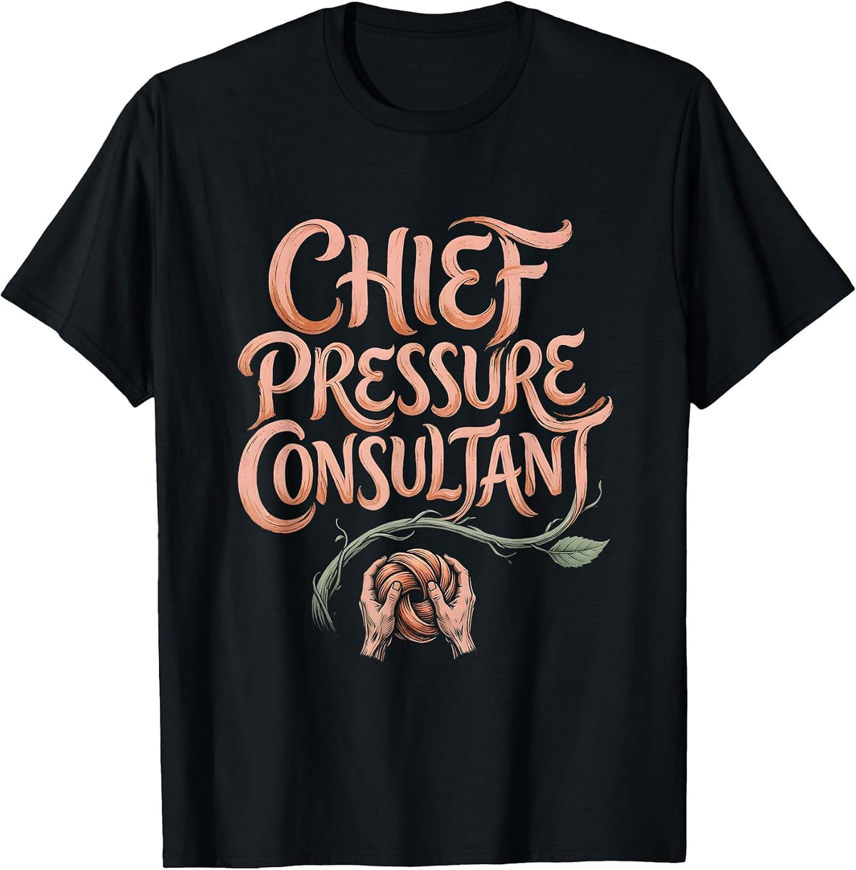 Men's Chief Pressure Consultant Boho Typography Massage Therapist T-Shirt - Black