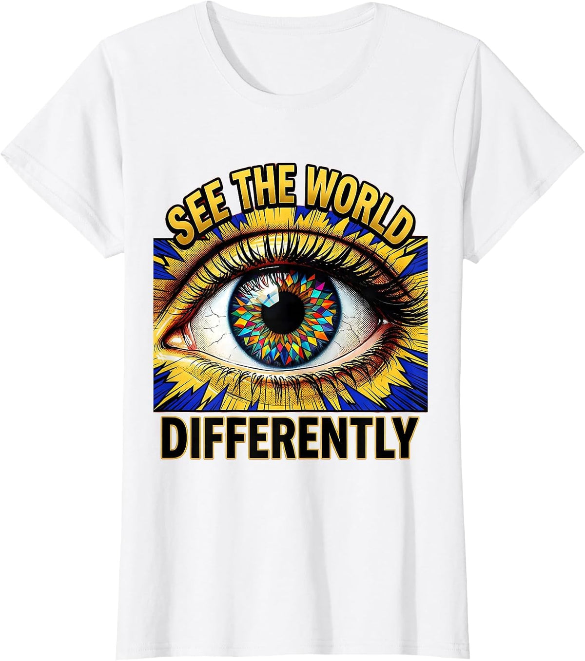 See the World Differently Autism Awareness Design T-Shirt - White