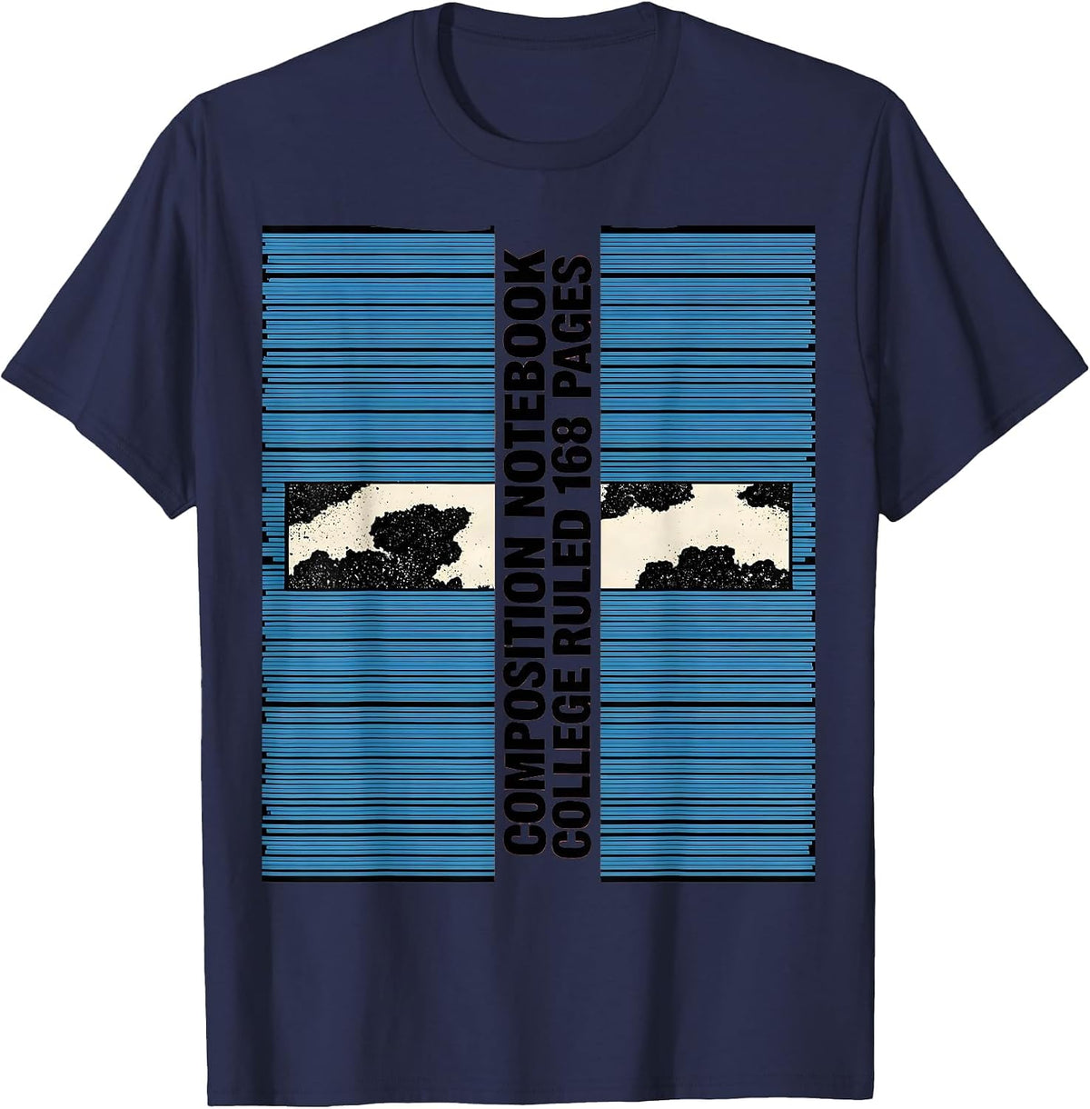 Men's Composition Notebook College Ruled 168 Pages Teacher T-Shirt - Navy Blue