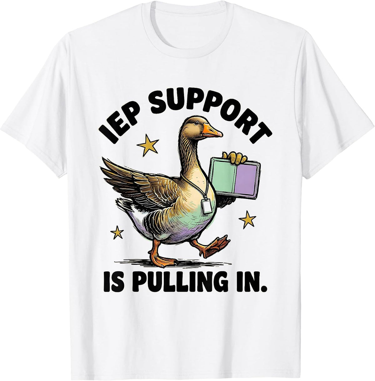 Men's IEP Support Is Pulling In Funny Special Education Teacher T-Shirt - White
