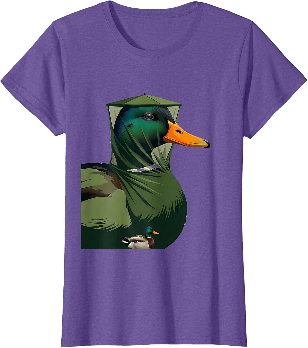 Mallard Marsh Blind Duck Hunter Humor Gift T-Shirt - Purple Heather