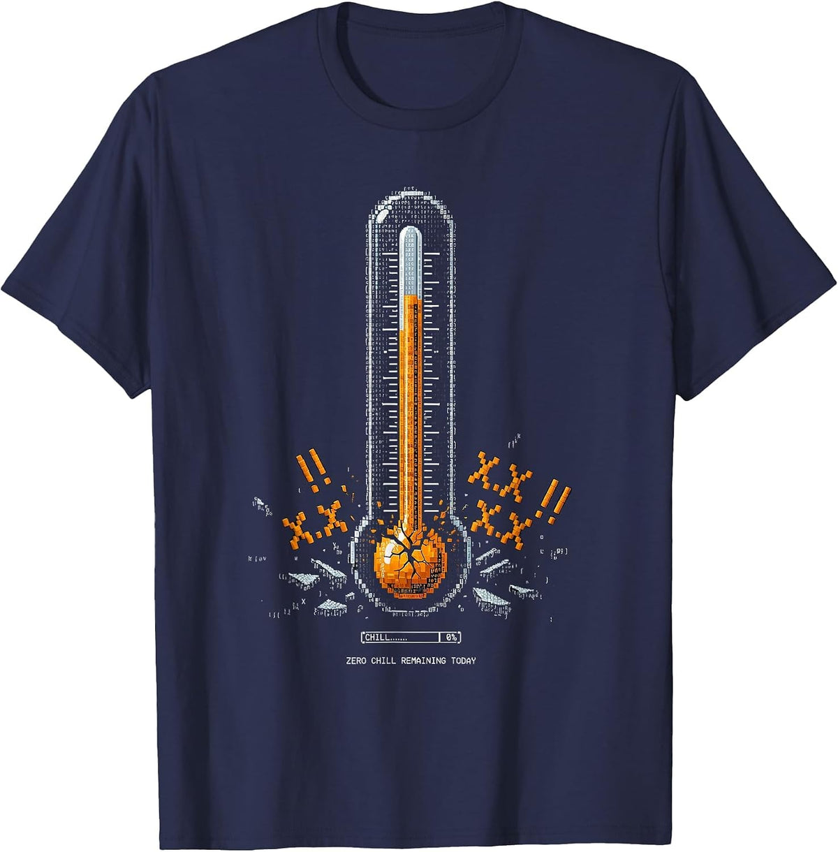 Zero Chill Remaining Today Funny Adult Humor T-Shirt - Navy Blue