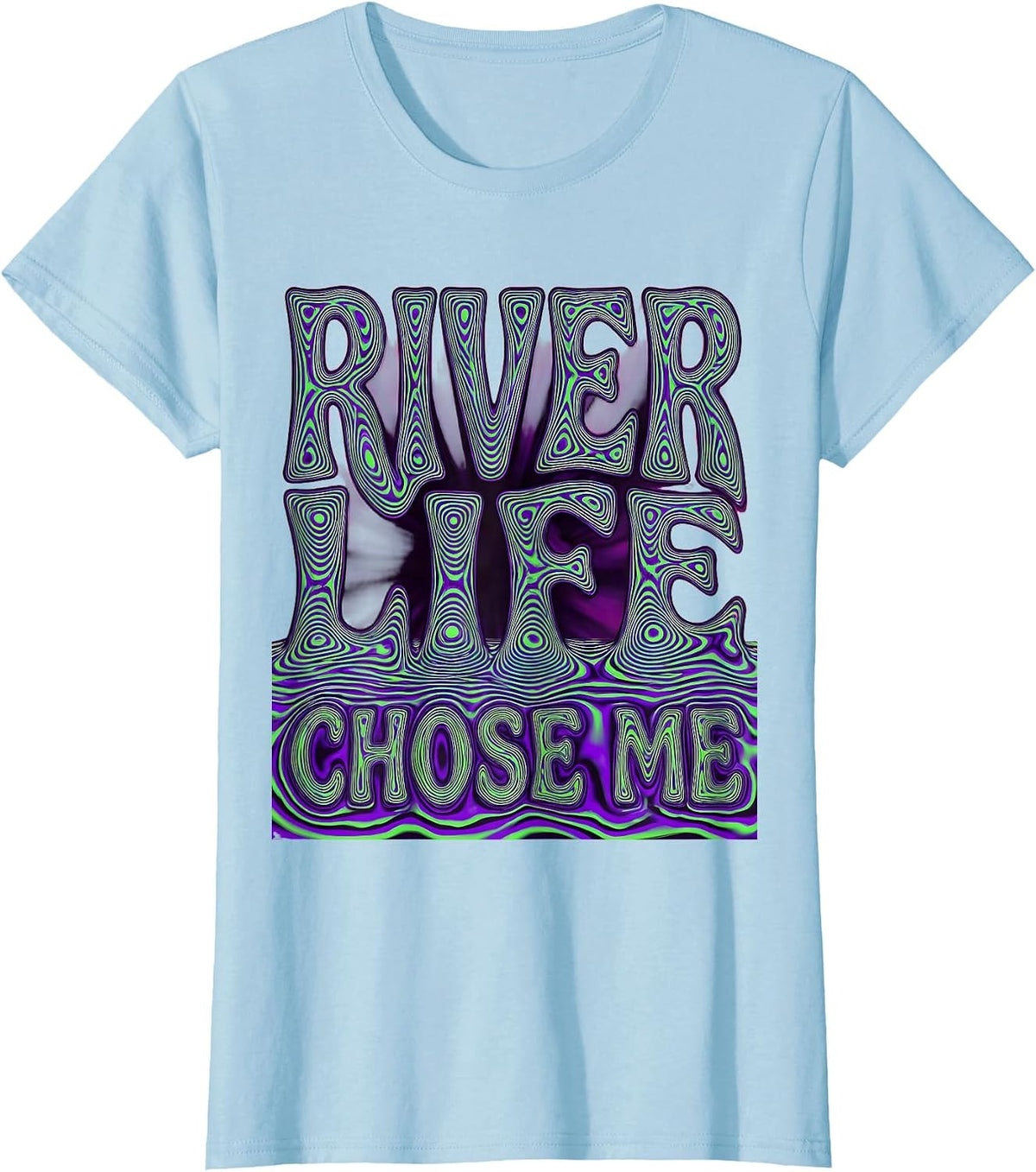 River Life Chose Me Otter Nature Design T-Shirt - Baby Blue