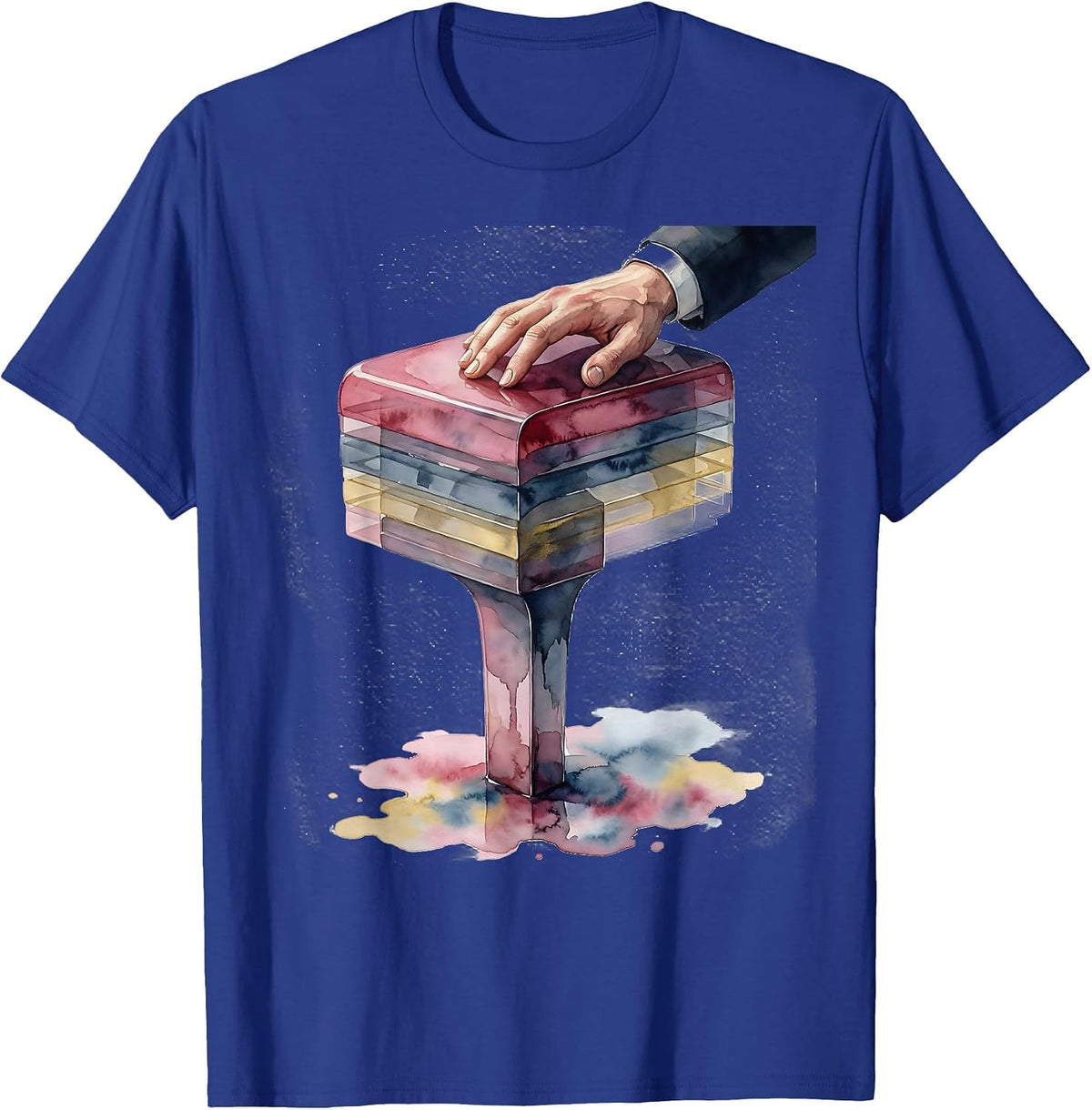 Piano Key Watercolor Pianist Gift Music Lover Humor T-Shirt - Royal Blue