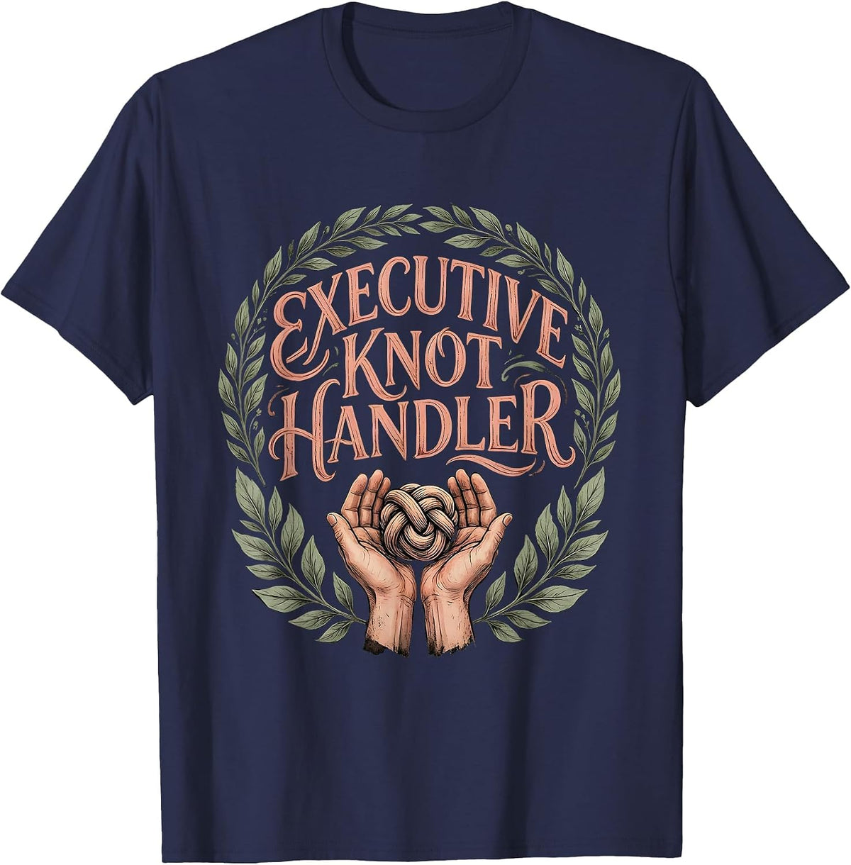 Men's Executive Knot Handler Boho Massage Therapist Humor T-Shirt - Navy Blue