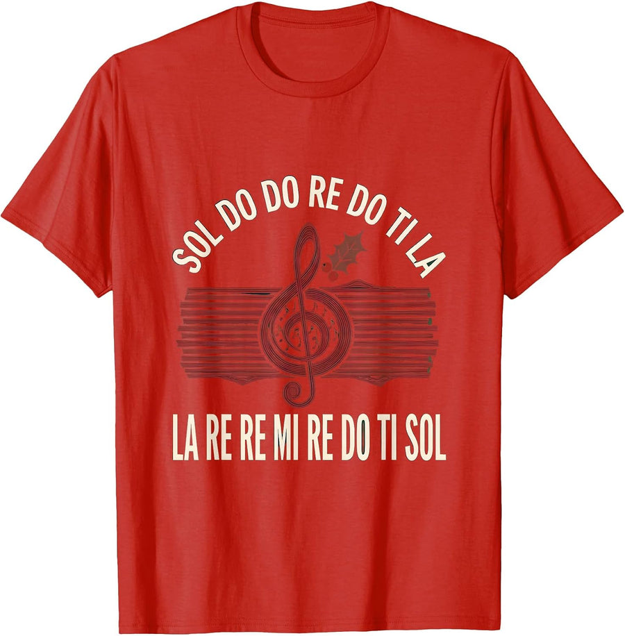 Men's Sol Do Do Re Do Ti La Music Teacher Christmas T-Shirt - Red