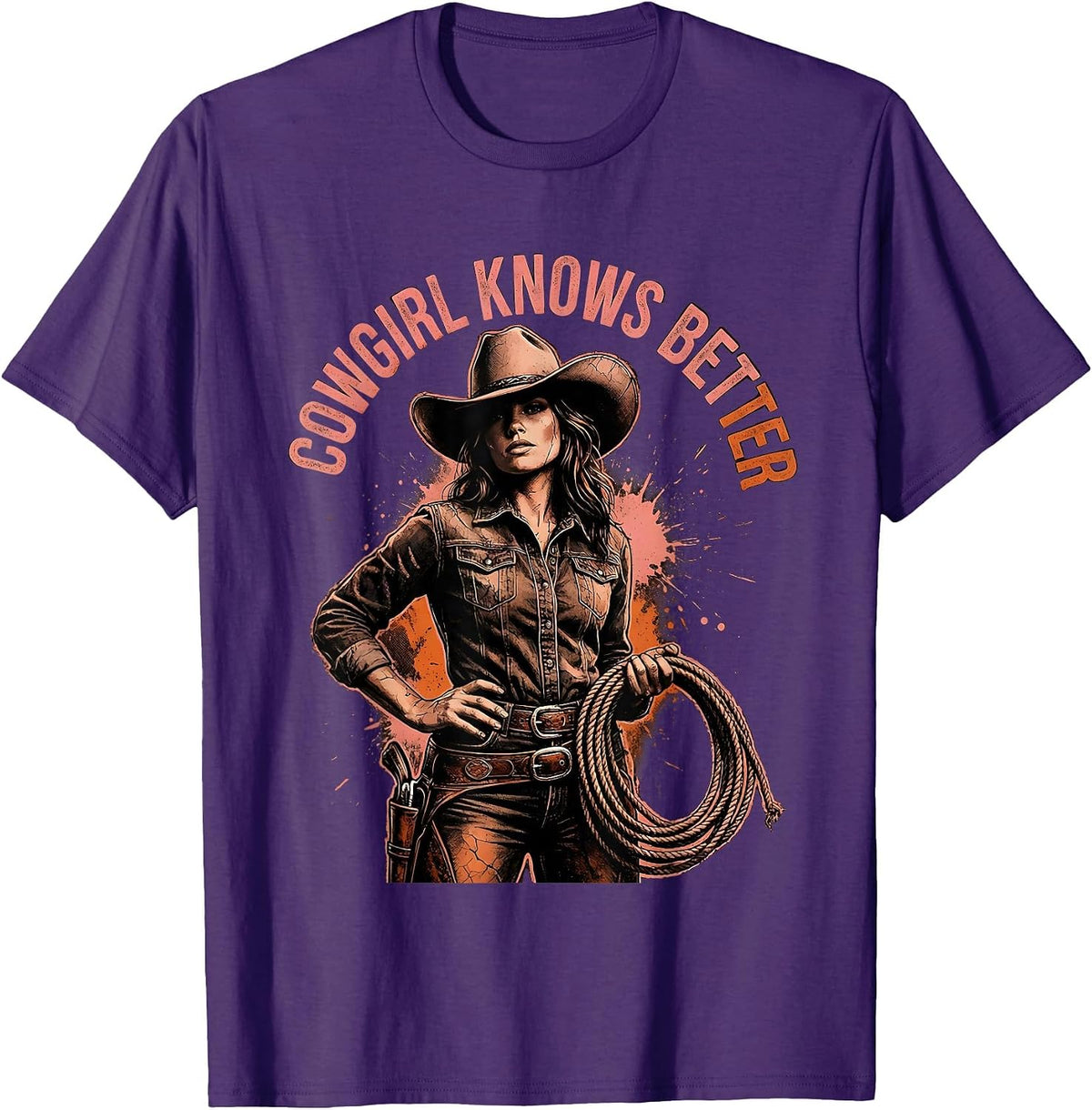 Men's Cowgirl Knows Better Save A Horse Ride A Cowboy T-Shirt - Purple