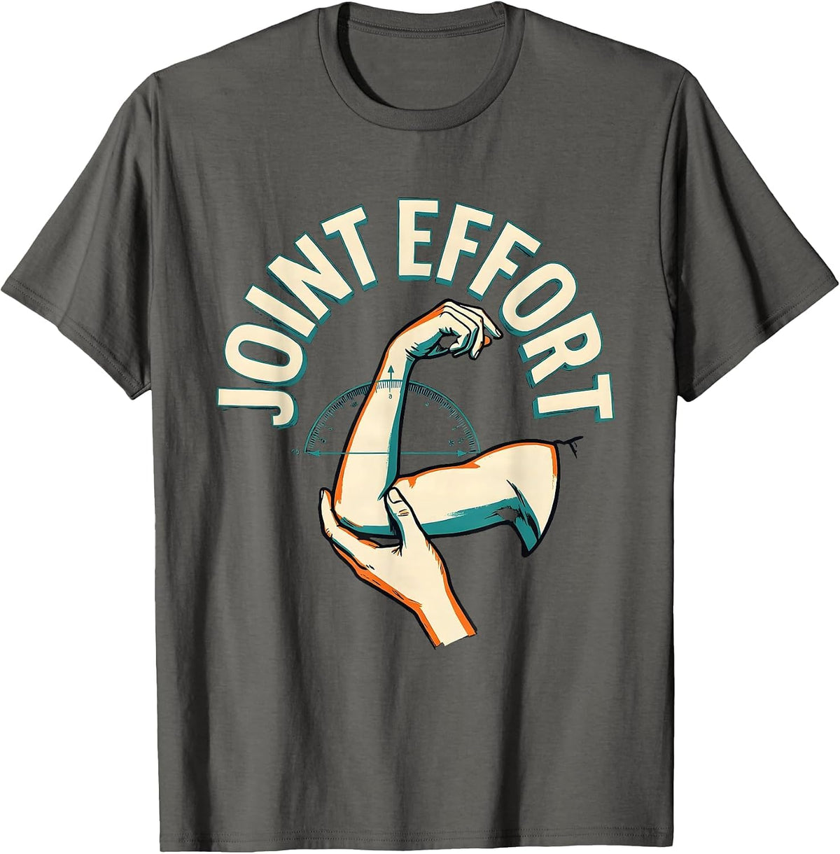 Joint Effort Funny Therapist Gift Physical Therapy Humor T-Shirt - Asphalt Grey