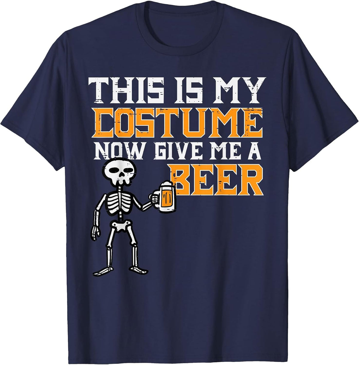 This is My Costume Funny Skeleton Halloween Men Dad T-Shirt - Navy Blue