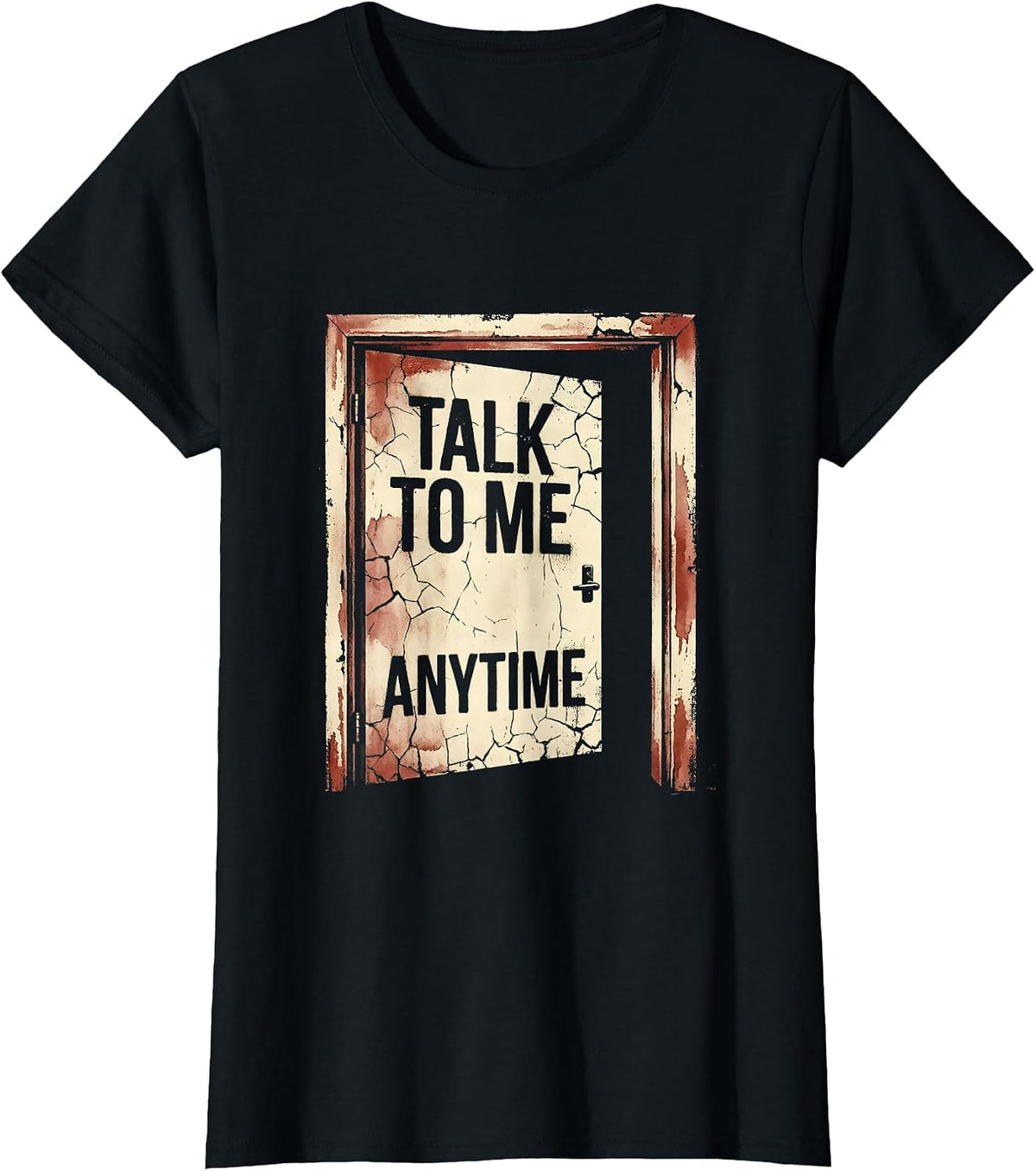 Women's Talk to Me Anytime School Counselor Design T-Shirt - Black