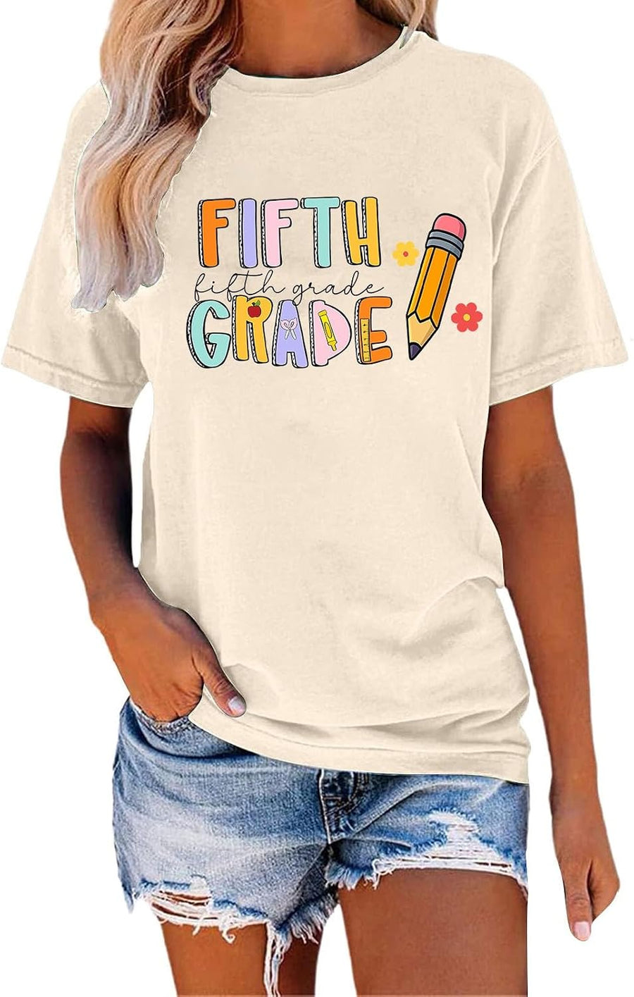 Teacher Shirts for Women First Day of School Shirt Teacher's Back to School Outfit Graphic Tee Womens Tops and Tees - As