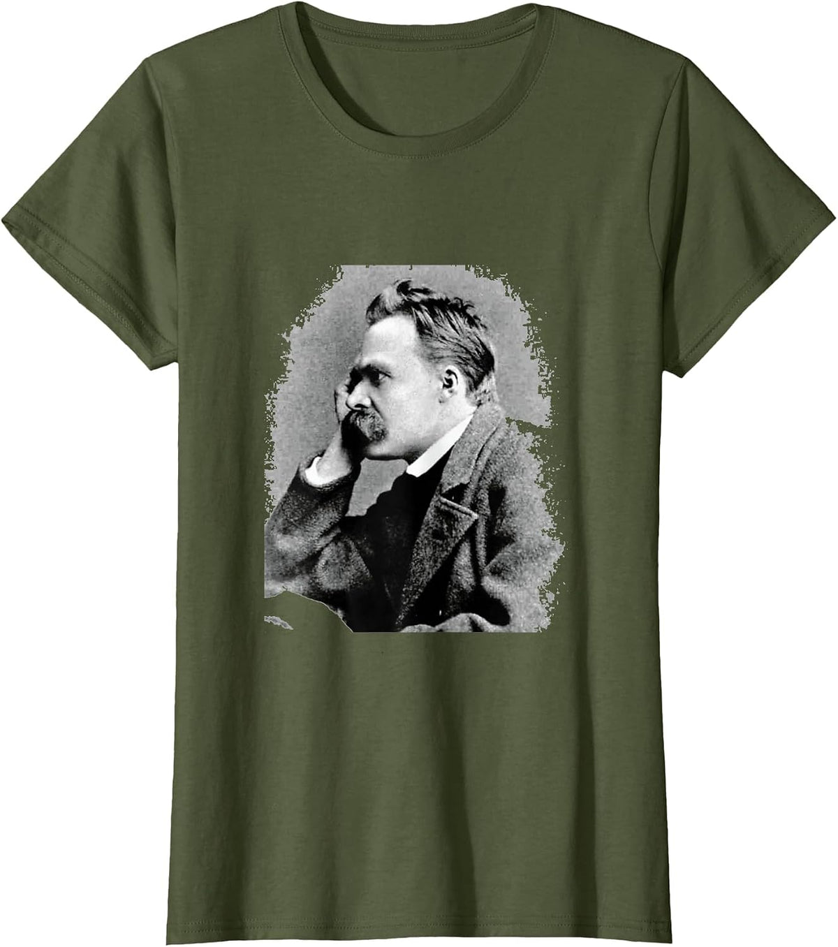 Nietzsche German Philosophy Existentialism Philosophy Tee T-Shirt - Olive Green