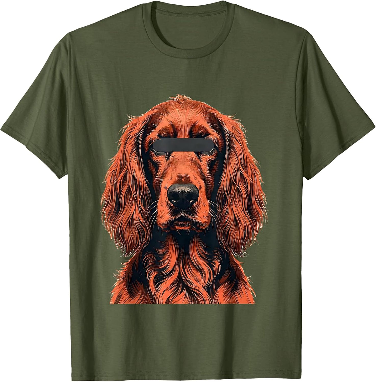 Irish Setter Sunglasses Midcentury Modern Dog Lover Portrait T-Shirt - Olive Green