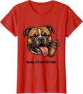 Women's Relax It's Just My Face Funny Pitbull Mom Dog Lover Humor T-Shirt - Red