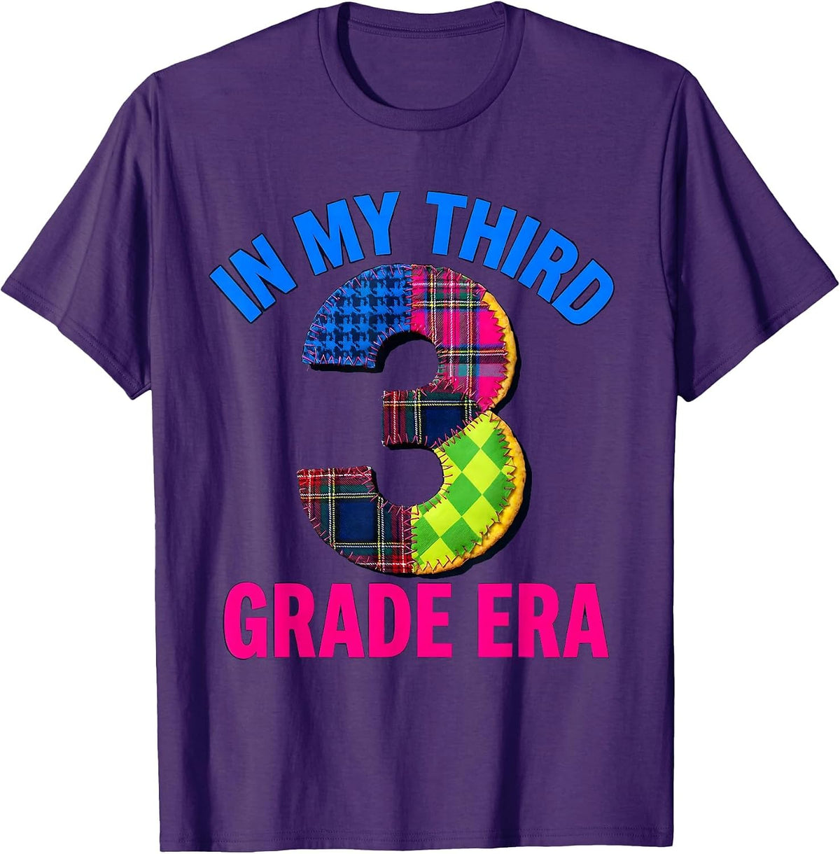 In My Third Grade Era Playful Retro Teacher Back to School T-Shirt - Purple