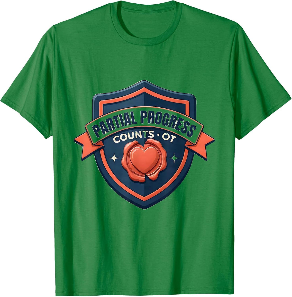 Men's Partial Progress Counts OT Therapist Valentine Candy Heart T-Shirt - Kelly Green