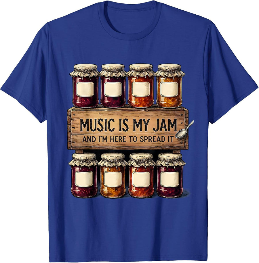Music Is My Jam, And I’m Here To Spread It Vintage T-Shirt - Royal Blue