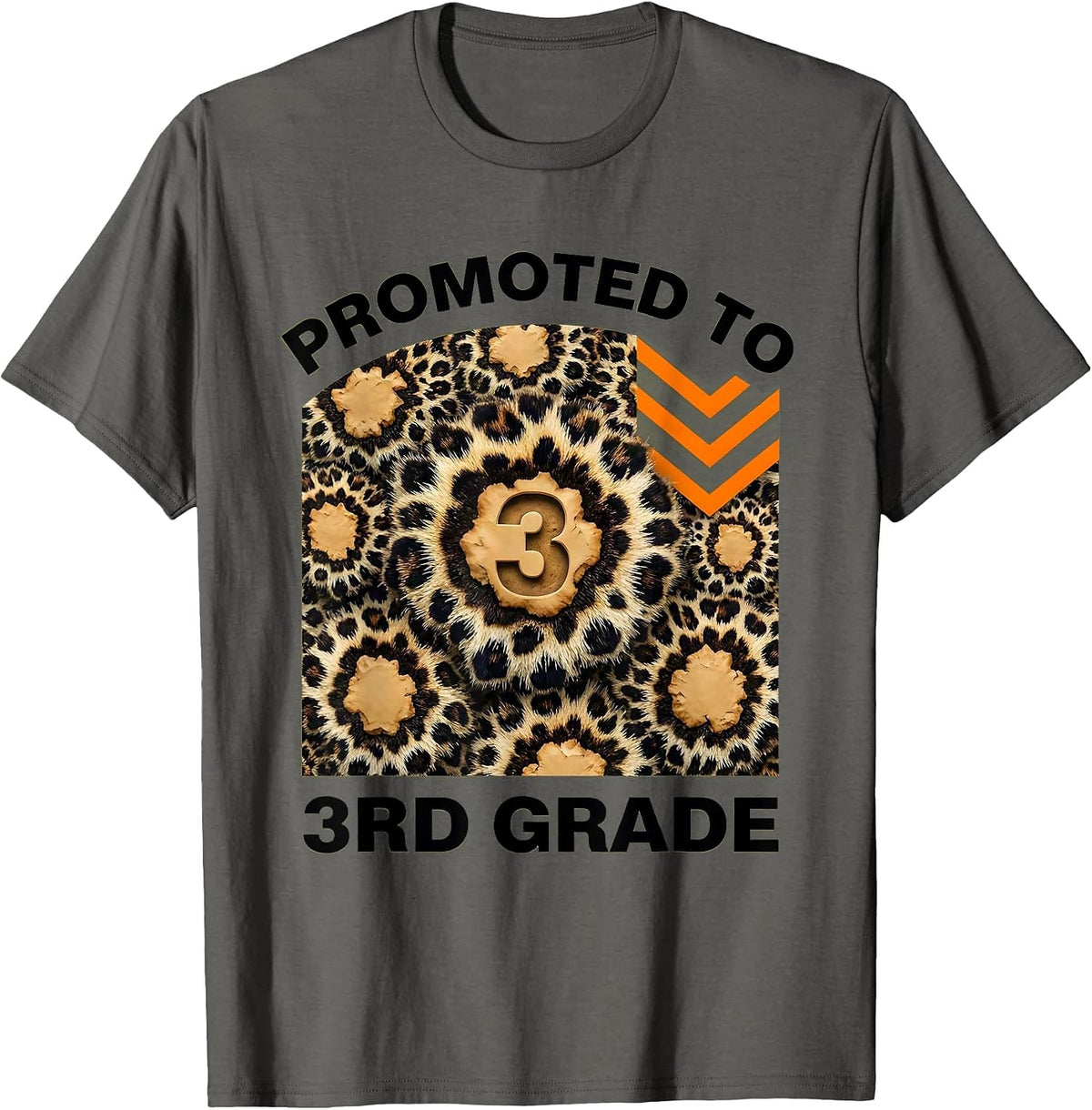 Men's PROMOTED TO 3RD GRADE Camo Third Grade Back To School Boy T-Shirt - Asphalt Grey