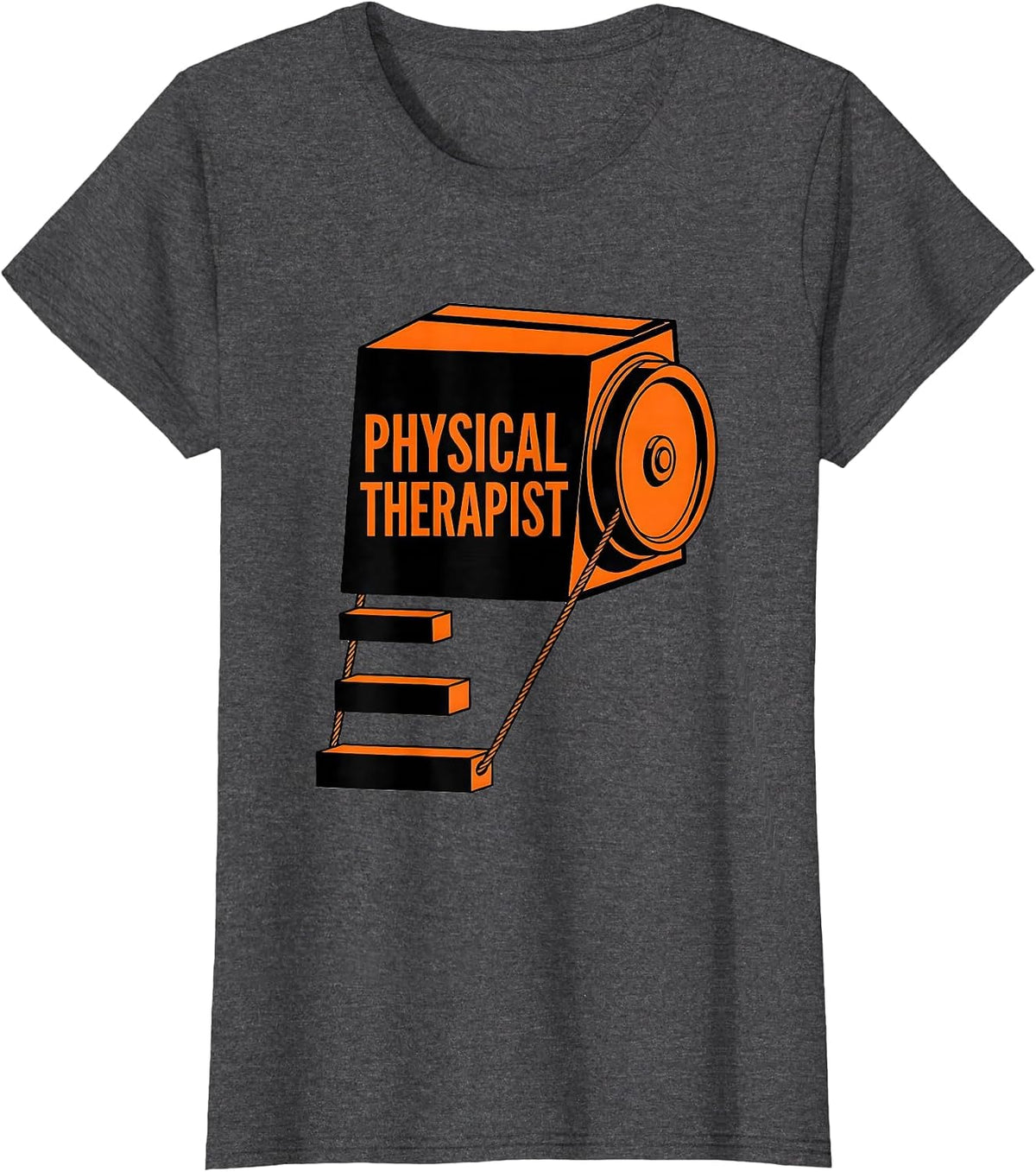 Women's Physical Therapist Geometric Therapy Pulley Design T-Shirt - Dark Heather Grey