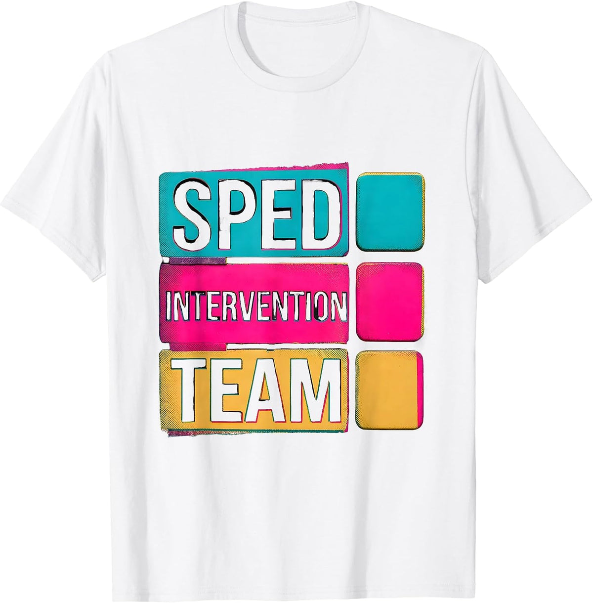 Men's SPED Intervention Team Risograph Special Education Teacher T-Shirt - White