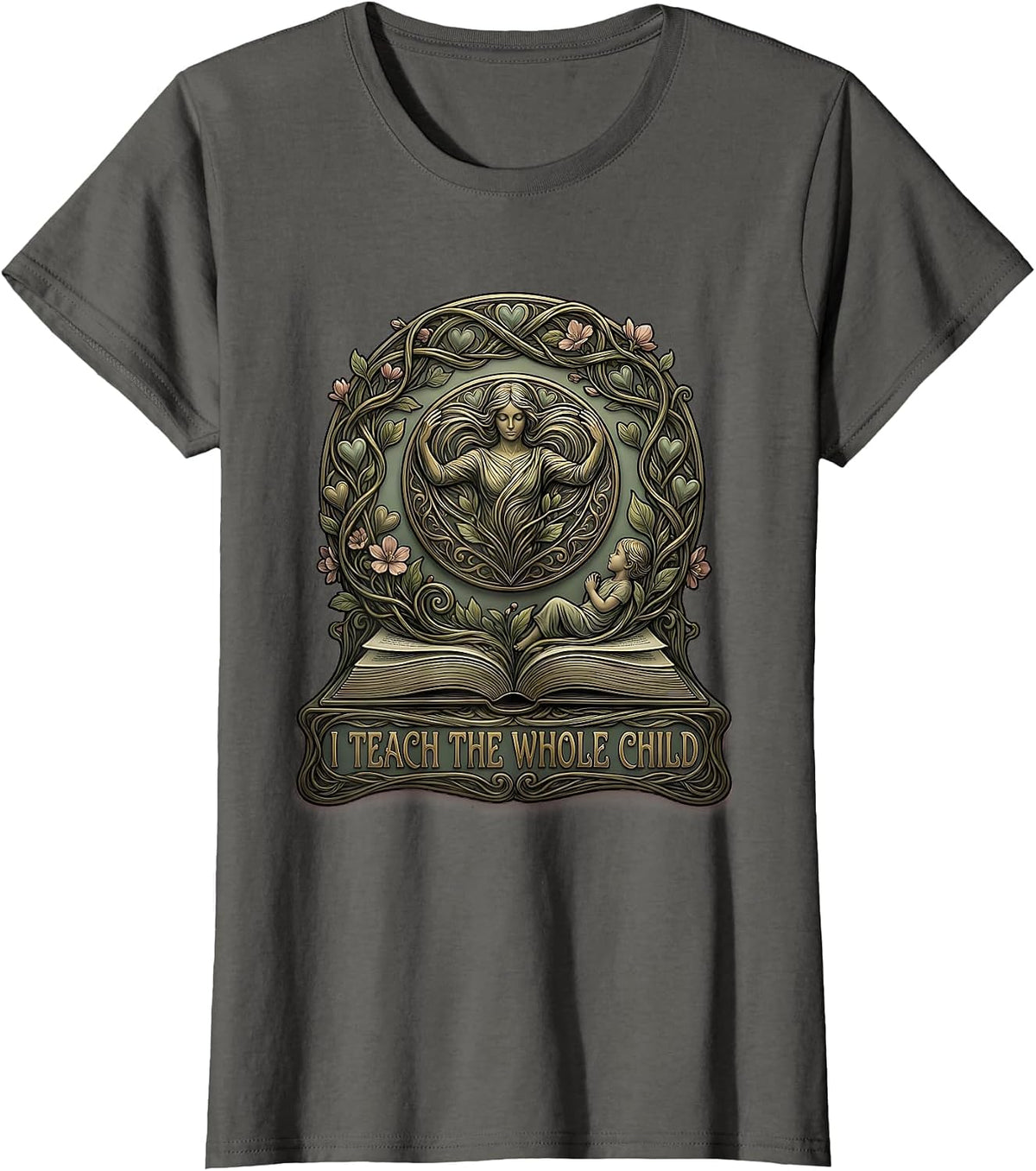 Women's I Teach The Whole Child Sped Teacher Design T-Shirt - Asphalt Grey