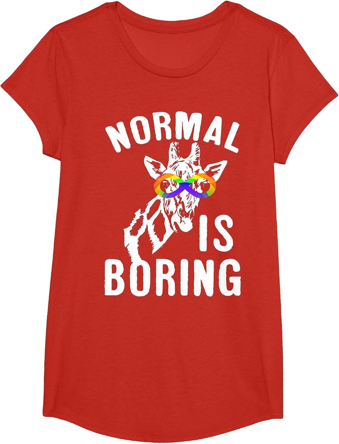 Autism Awareness Shirts Normal is Boring Infinity Symbol T-Shirt - Girls Red