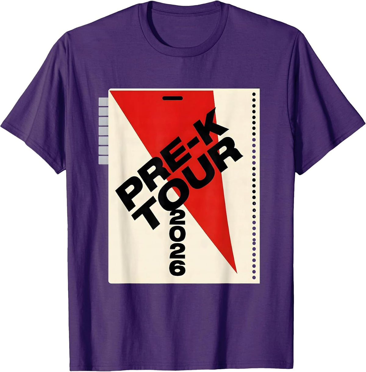 Men's Pre-K Tour 2026 Playful Rock Music Parody Back to School T-Shirt - Purple