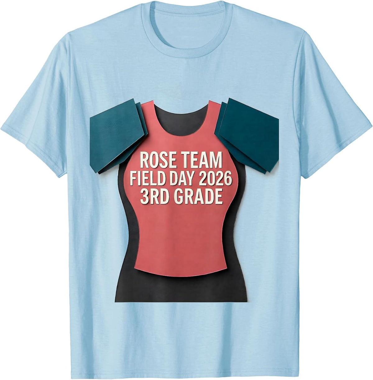 Men's ROSE TEAM FIELD DAY 2026 3RD GRADE School Color Team Spirit T-Shirt - Baby Blue