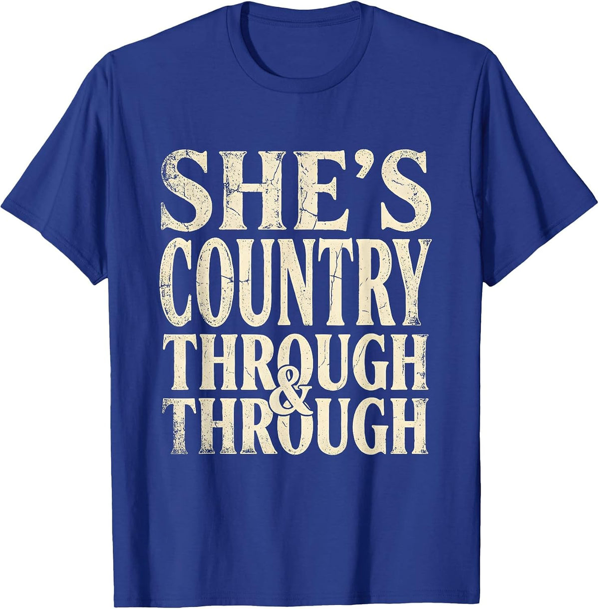 She's Country Through and Through Girls Western T-Shirt - Royal Blue
