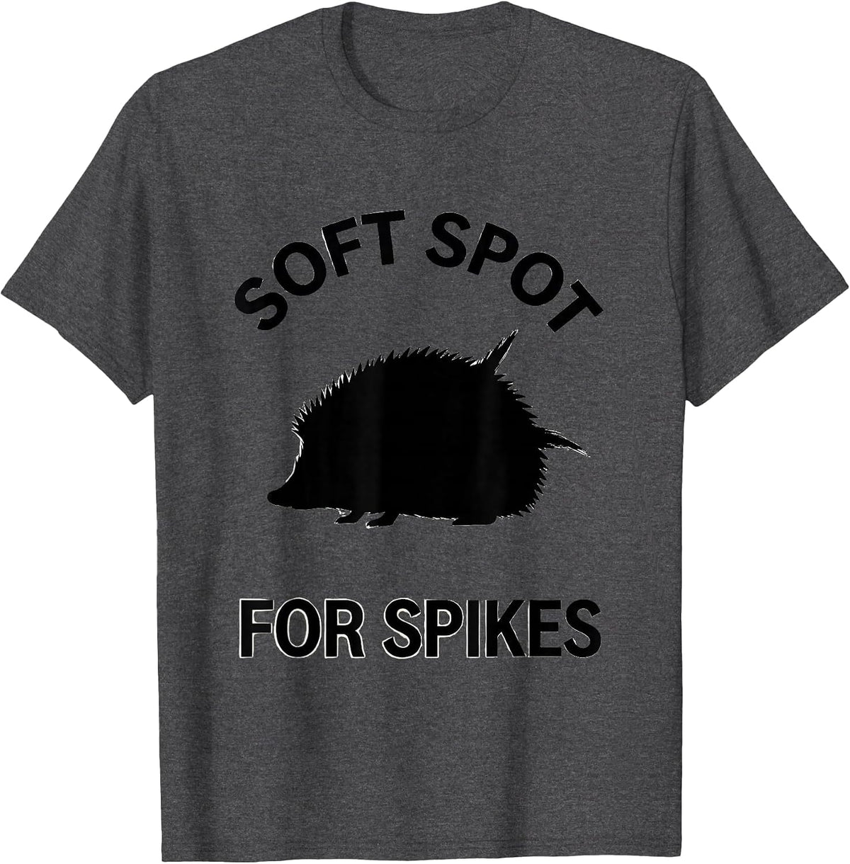 Men's Soft Spot For Spikes Minimalist Hedgehog Cute Animal Lover T-Shirt - Dark Heather Grey