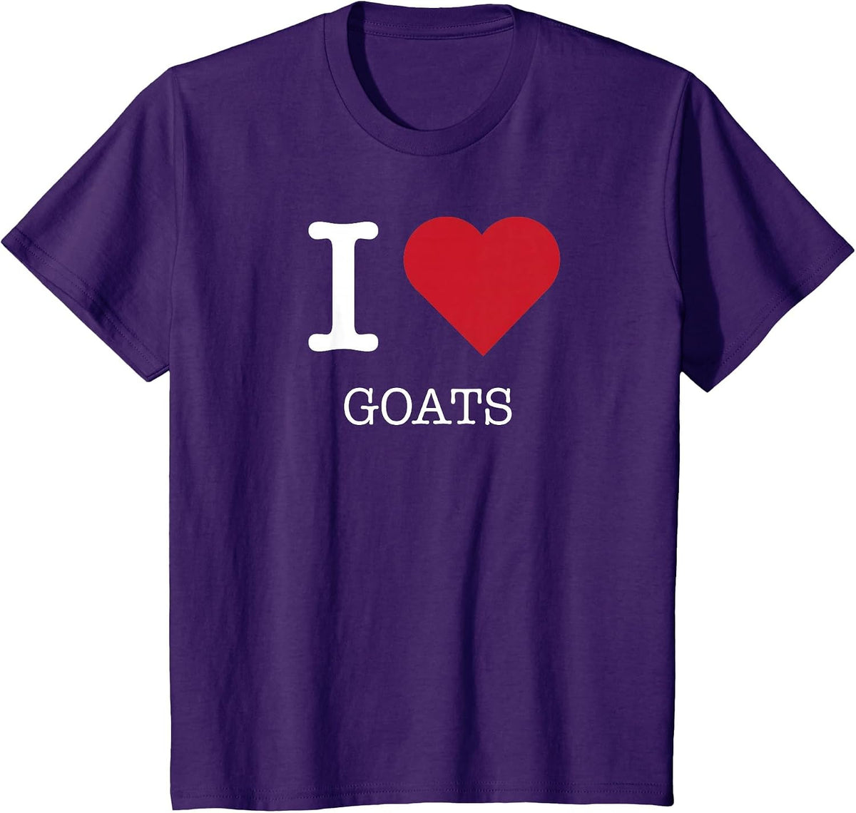 I Heart Goats, I Love Goats T-Shirt - Purple